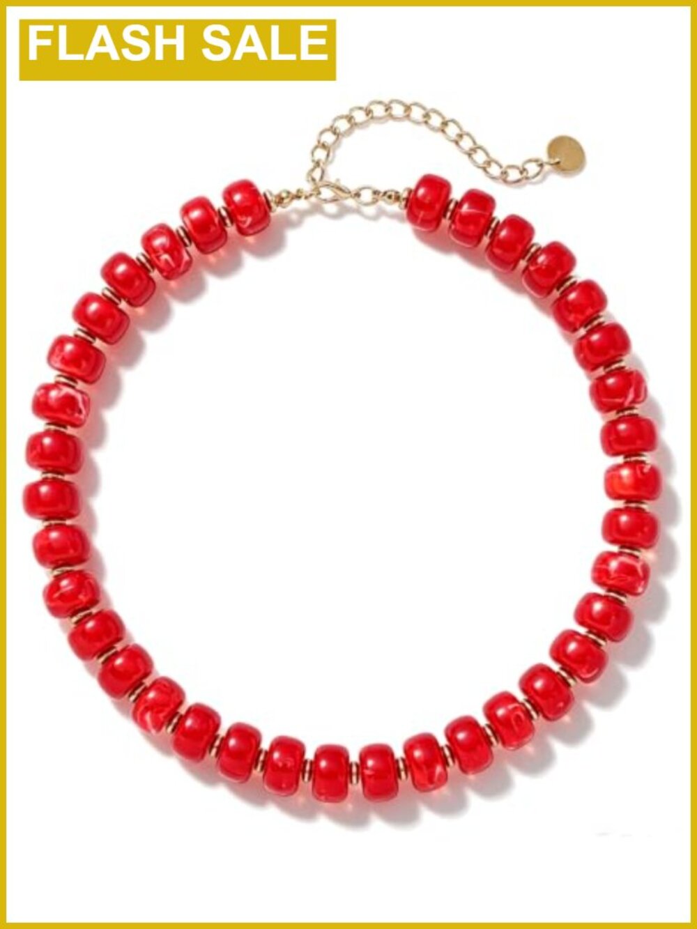 Boho Chunky Beaded Choker Necklace Acrylic Adjustable Statement Jewelry